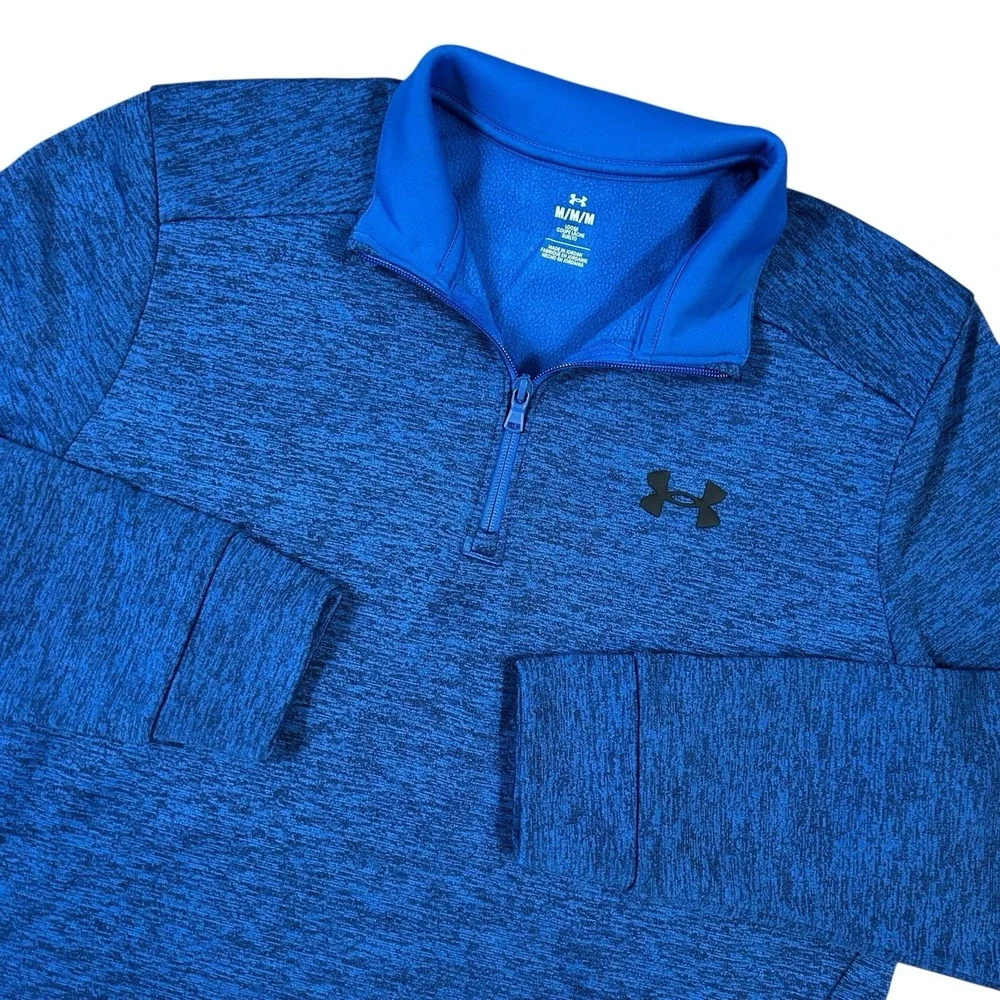 Under Armour Jacket‎ Mens Medium Blue 1/4 Zip Pullover Fleece Outdoors